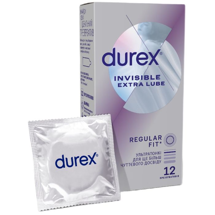 Презервативы Durex Invisible Extra lube (ультратонкие) №12