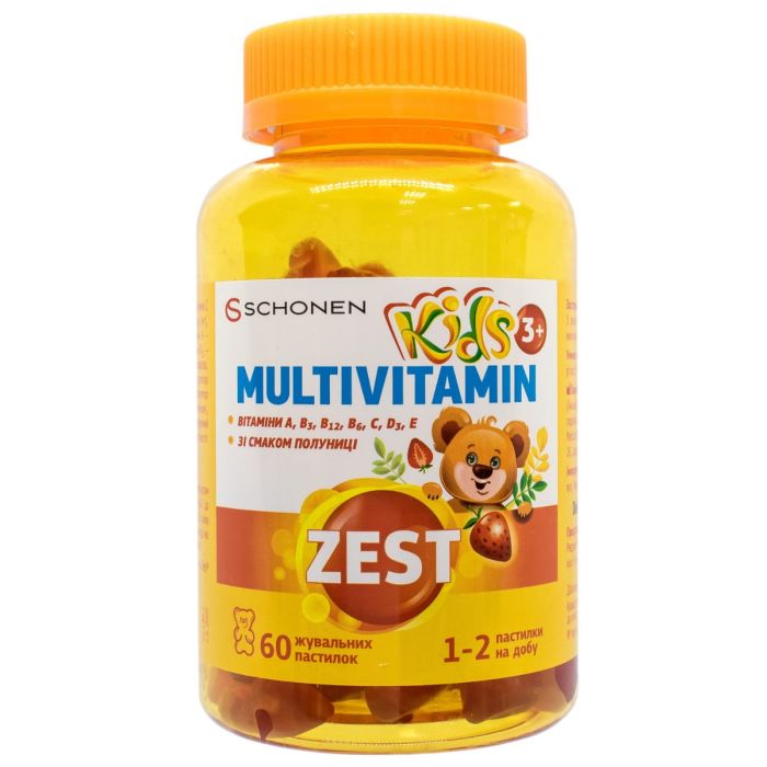 Вітаміни Zest Kids Multivitamin жувальні пастилки №60