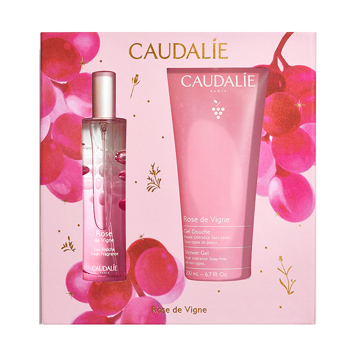 Набір Caudalie (Кодалі) Rose des Vignes (Енергетична туалетна вода Rose des Vignes 50 мл+Гель для душу Rose de Vigne 200 мл)