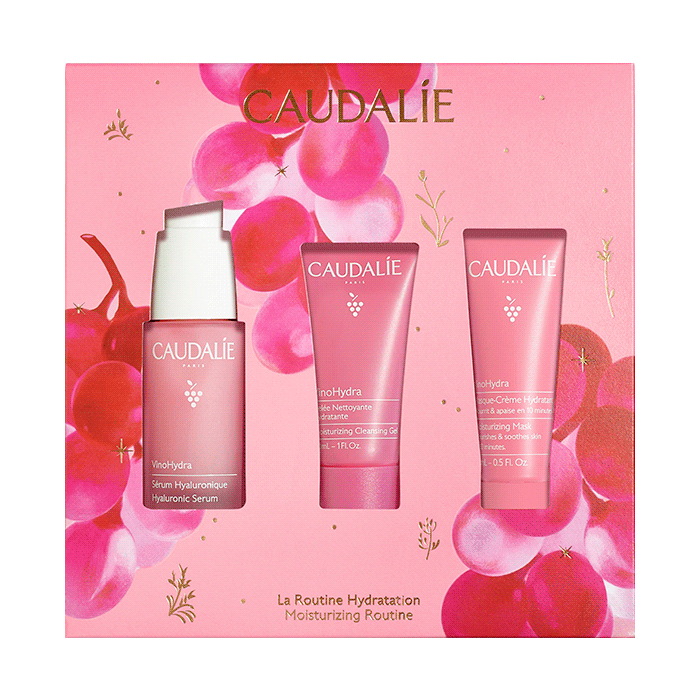 Набір Caudalie (Кодалі) Vinohydra Serum (Сироватка Vinohydra гіалуронова 30 мл+Гель Vinohydra зволожуючий для вмивання 30 мл+Маска-крем Vinohydra зволожуюча 15 мл)
