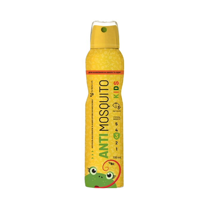 Аерозоль Anti Mosquito (Анти Москіто) Kids від комарів, кліщів та комах для дітей від 3х років 100 мл