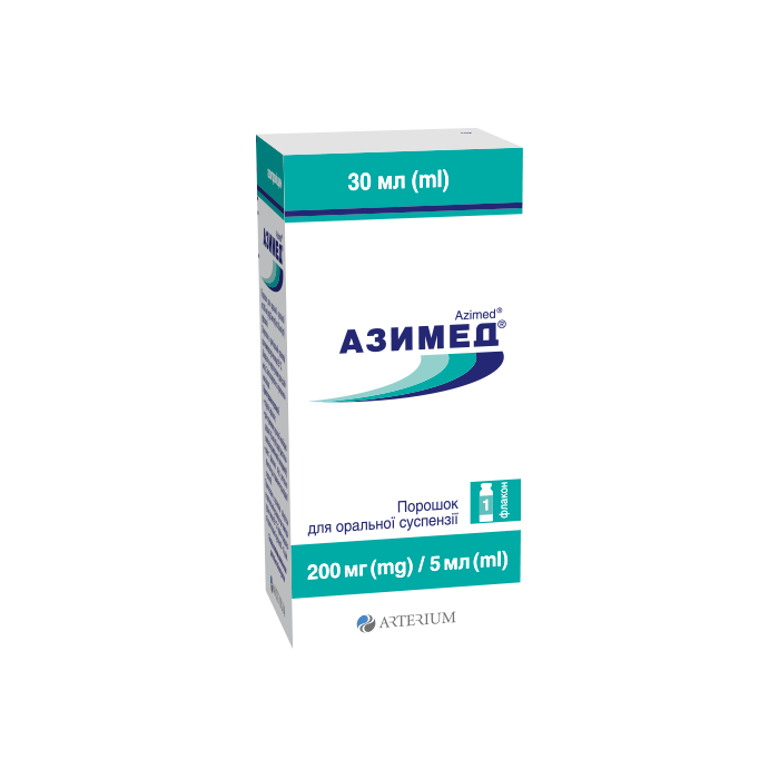 Азимед 200 мг/5 мл порошок для приготування суспензії 30 мл