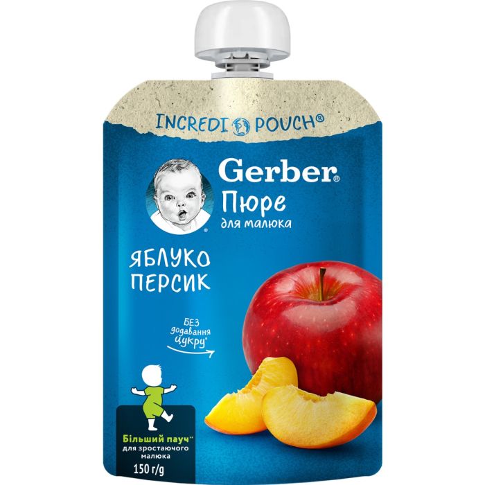 Пюре фруктове Gerber Яблуко, персик, 150 г