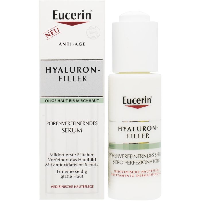 Сыворотка Eucerin Hyaluron-Filler Антиоксидантная сыворотка для совершенствования структуры кожи, сужения пор и смягчения первых морщин, 30 мл 
