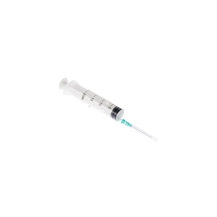 Шприц OK Pharma 20 мл 3-компонентний Луер Сліп з голкою 21G (08 х 38 мм)