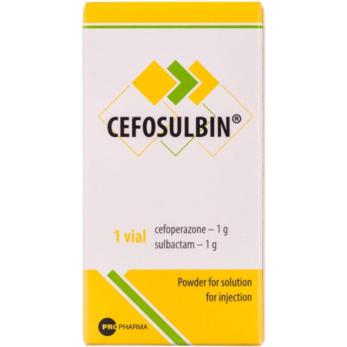 Цефосульбін порошок для приготування розчину для ін'єкцій 1000 мг + 1000 мг №1