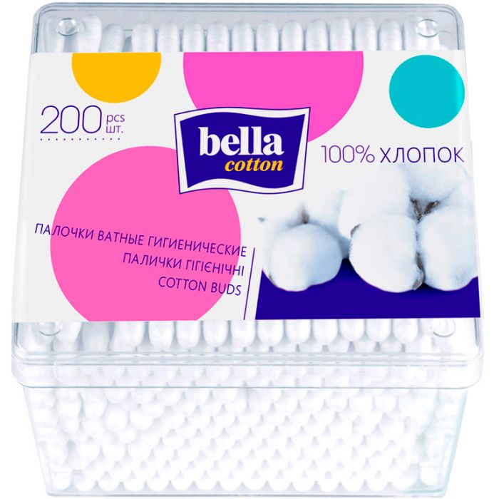 Палички ватні Bella Cotton (квадратна упаковка) №200