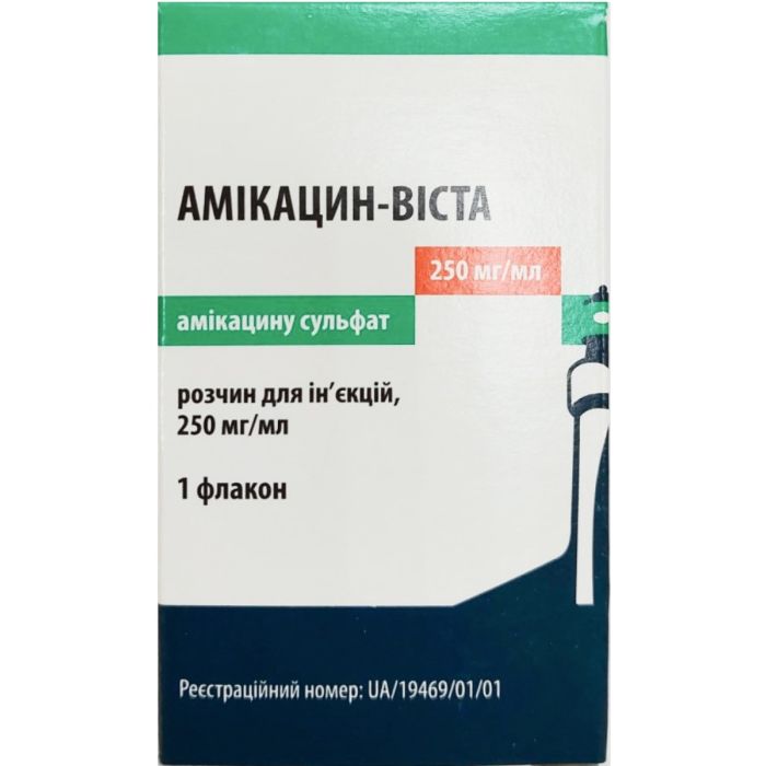Амікацин-Віста розчин для ін'єкцій 250 мг/мл флакон 2 мл №1