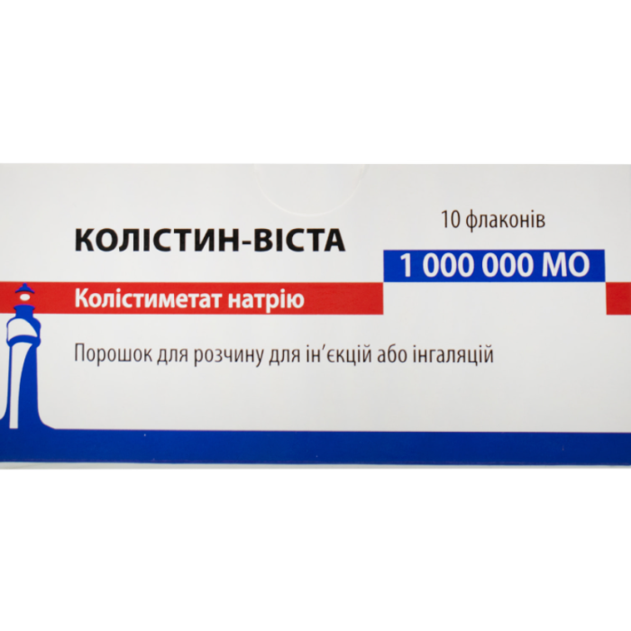 Колістин-Віста 1000000 МО порошок для розчину для ін'єкцій або інгаляцій флакон №10