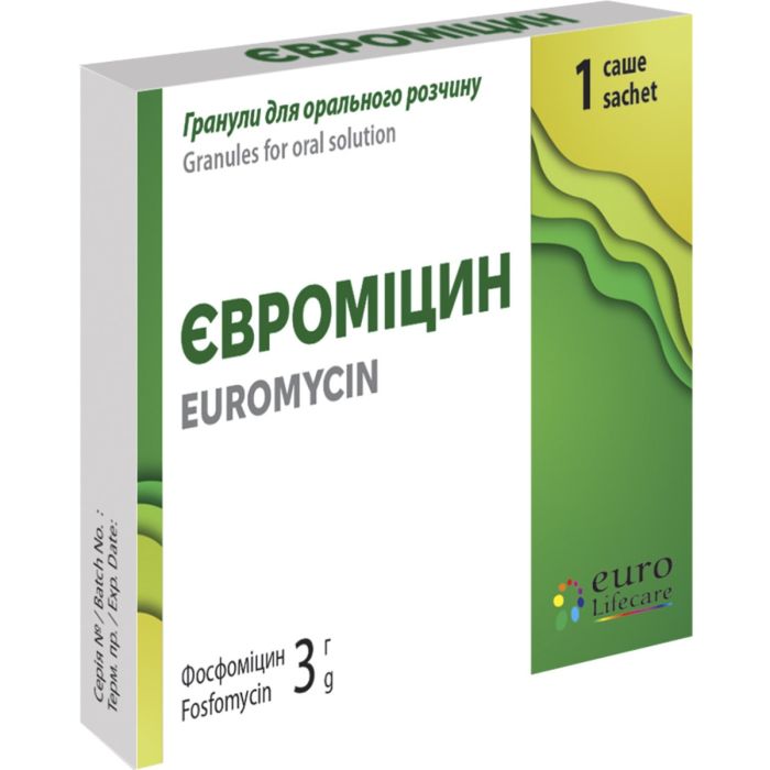 Євроміцин гранули для орального розчину по 3 г саше №1