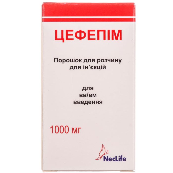 Цефепім 1000 мг порошок для ін'єкцій  №1