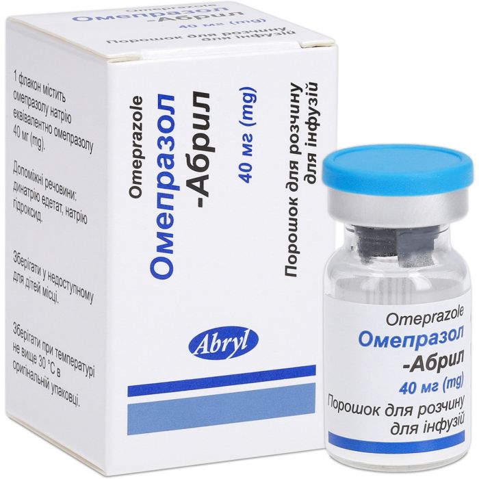 Омепразол-Абрил порошок для раствора для инфузий 40 мг флакон №1