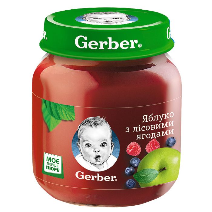 Пюре Gerber яблоко с лесными ягодами (с 6 месяцев) 130 г