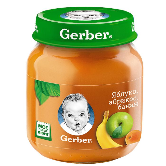 Пюре Gerber яблуко, абрикос, банан (з 6 місяців) 130 г