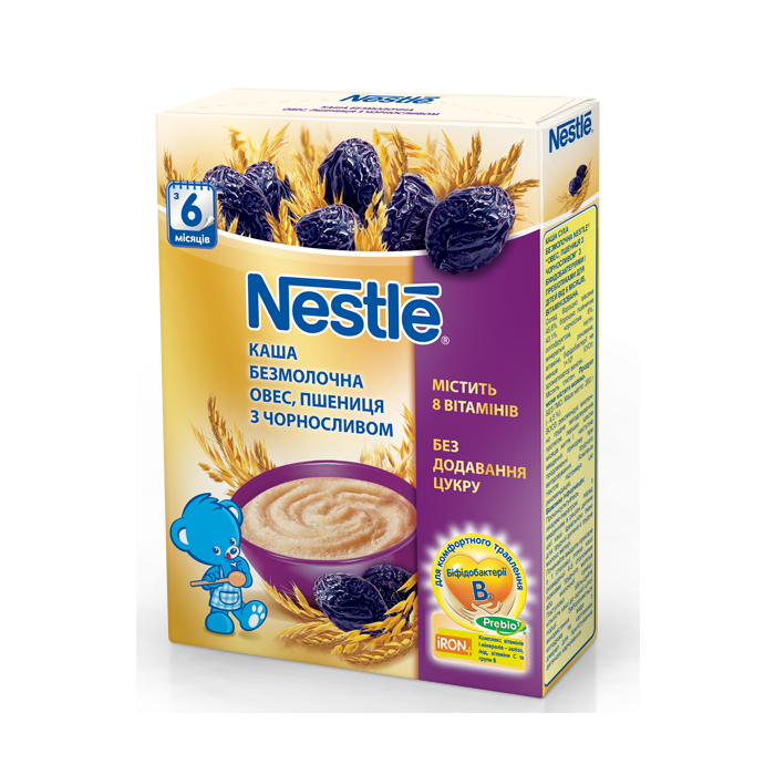 Каша Nestle безмолочна вівсяно-пшенична з чорносливом 200 г