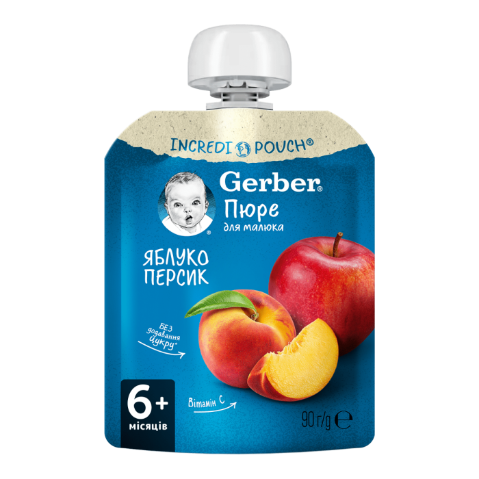 Пюре Gerber яблуко, персик (з 6 місяців) 90 г