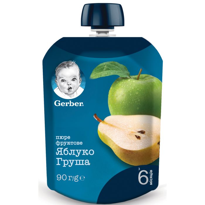 Пюре Gerber яблуко і груша (з 6 місяців) 90 г