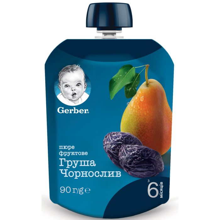 Пюре Gerber груша, чорнослив (з 6 місяців) 90 г