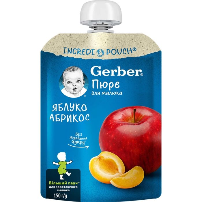 Пюре фруктове Gerber Яблуко, абрикос, 150 г