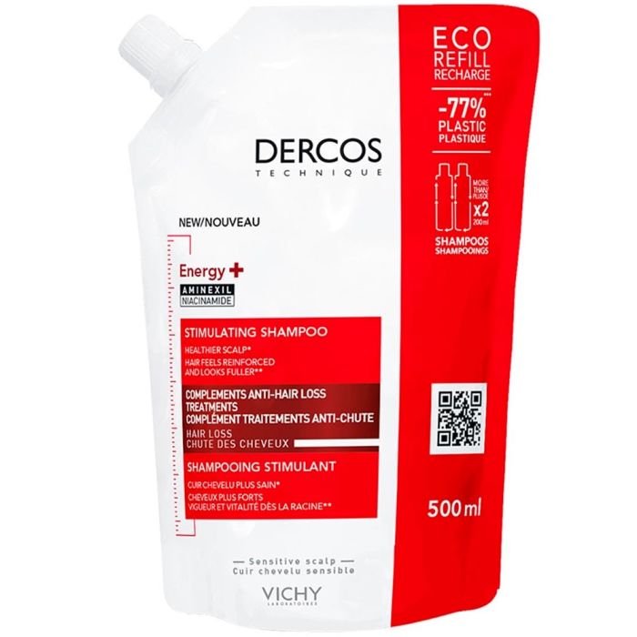 Шампунь Vichy Dercos Energy+ тонізуючий з амінексилом та ніацинамідом для боротьби з випадінням волосся 500 мл