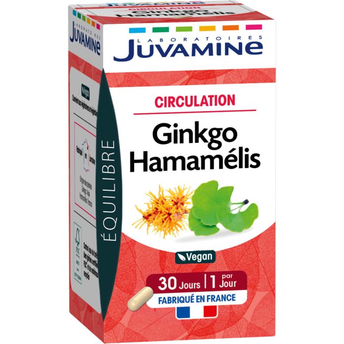Juvamine (Жувамін) Гінкго + гамамеліс Циркуляція капсули №30