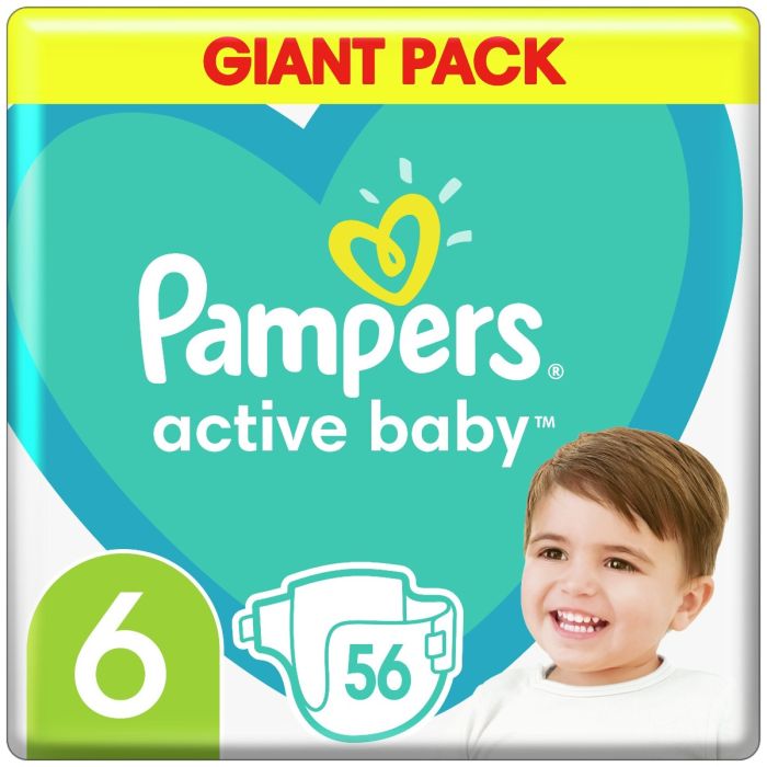 Підгузка Pampers Active Baby Giant, р.6 (13-18 кг) 56 шт.
