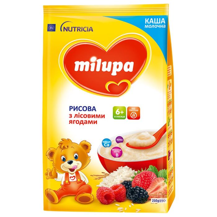 Каша молочна Milupa рисова з лісовими ягодами 210 г