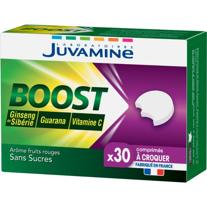 Juvamine (Жувамін) Boost Вітамін C+ женьшень+гуарана жувальні таблетки №30