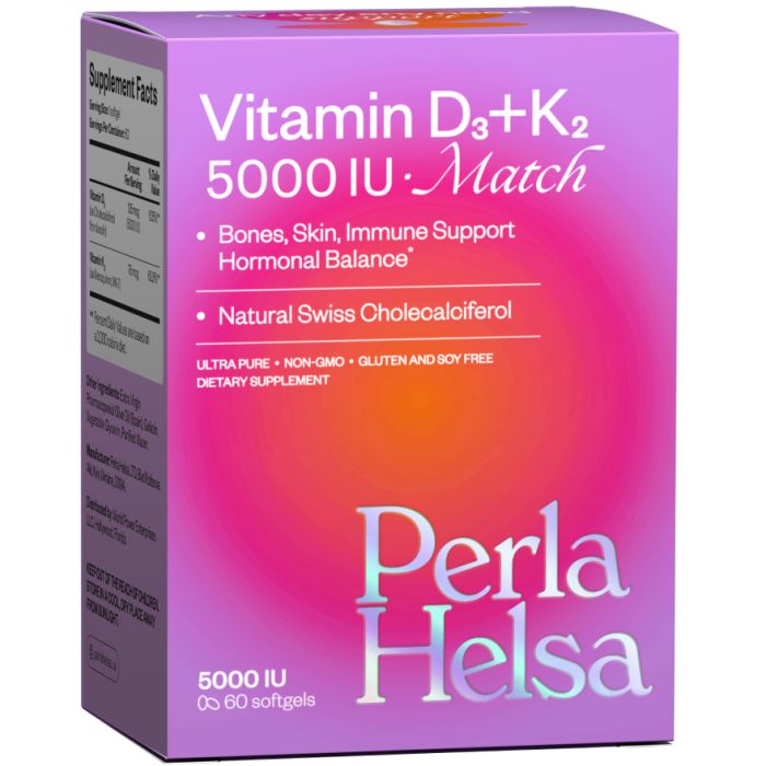 Perla Helsa Витамин Д3 + K2 Match 5000 IU + 75 mcg капсулы №60