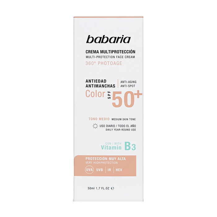 Крем Babaria (Бабарія) сонцезахисний для обличчя антивіковий тонуючий SPF50+ 50 мл