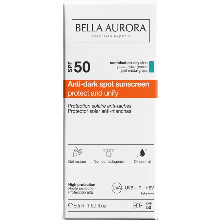 Гель-крем Bella Aurora (Белла Аурора) сонцезахисний від пігментних плям SPF50 для комбінованої, масної шкіри 50 мл