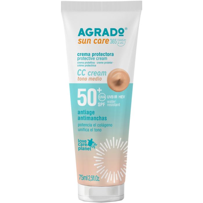Крем Agrado (Аградо) СС сонцезахисний для обличчя SPF50+ 75 мл - фото №1 Крем Agrado (Аградо) СС сонцезахисний для обличчя SPF50+ 75 мл