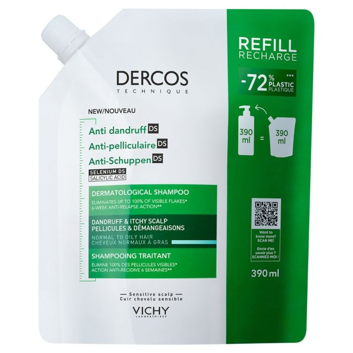 Шампунь Vichy (Виши) Dercos против перхоти для нормальных и жирных волос и раздраженной кожи головы 390 мл