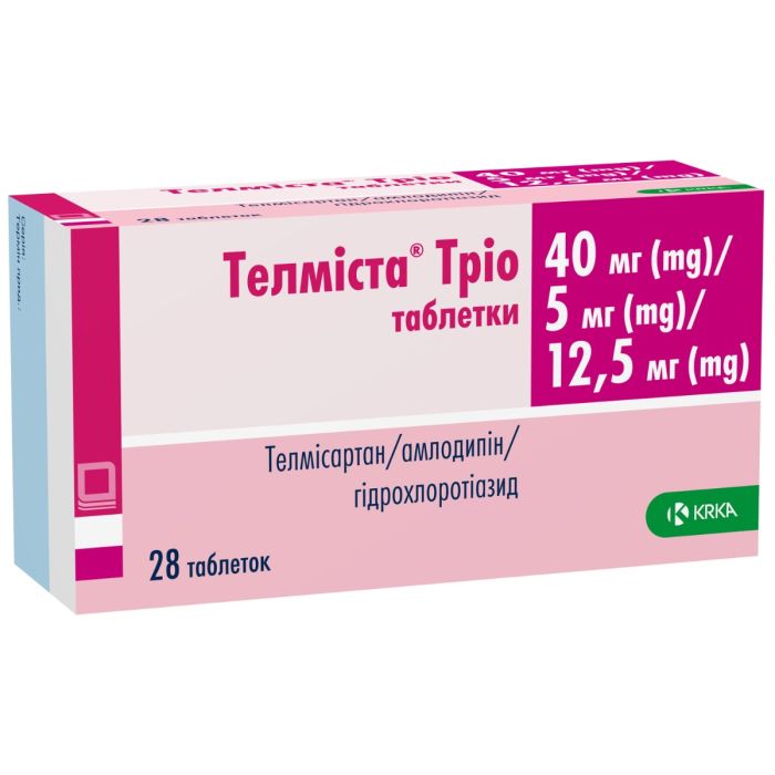 Телміста Тріо 40 мг/5 мг/12,5 мг таблетки №28