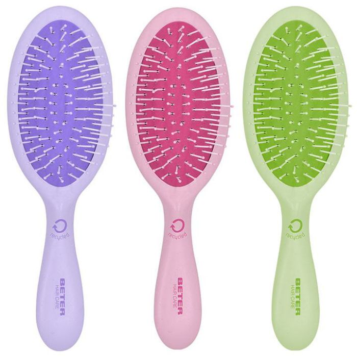 Щетка Beter (Бетер) для волос из переработанного пластика со съемной подушечкой 17,4 см в ассортименте, 1 шт.