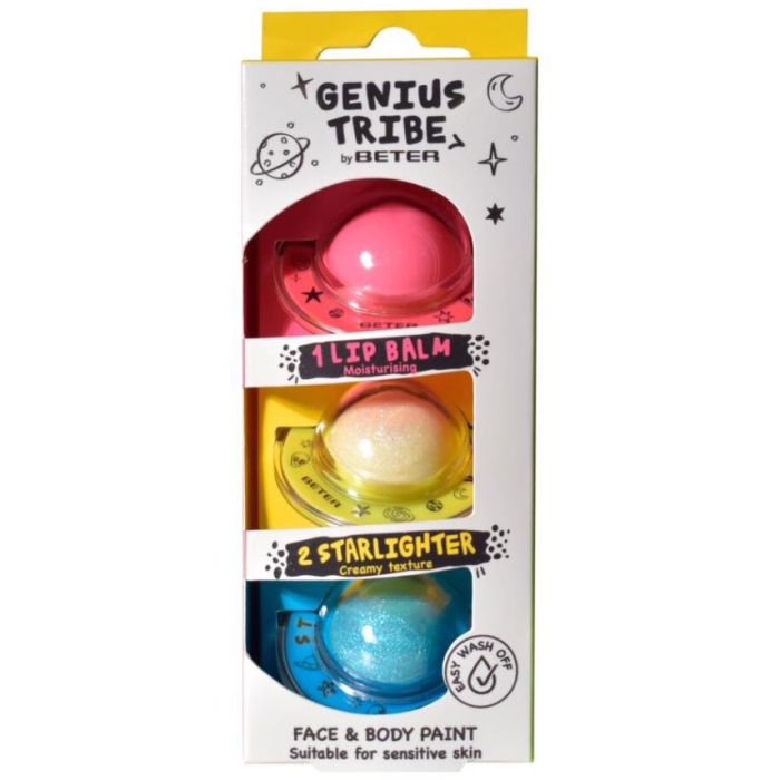Набір Beter (Бетер) Genius Tribe бальзам для губ 1 шт., хайлайтер для обличчя та тіла 2 шт.