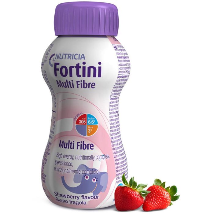 Ентеральне харчування Nutricia Fortini (Фортіні) з харчовими волокнами від 1 року зі смаком полуниці, 200 мл