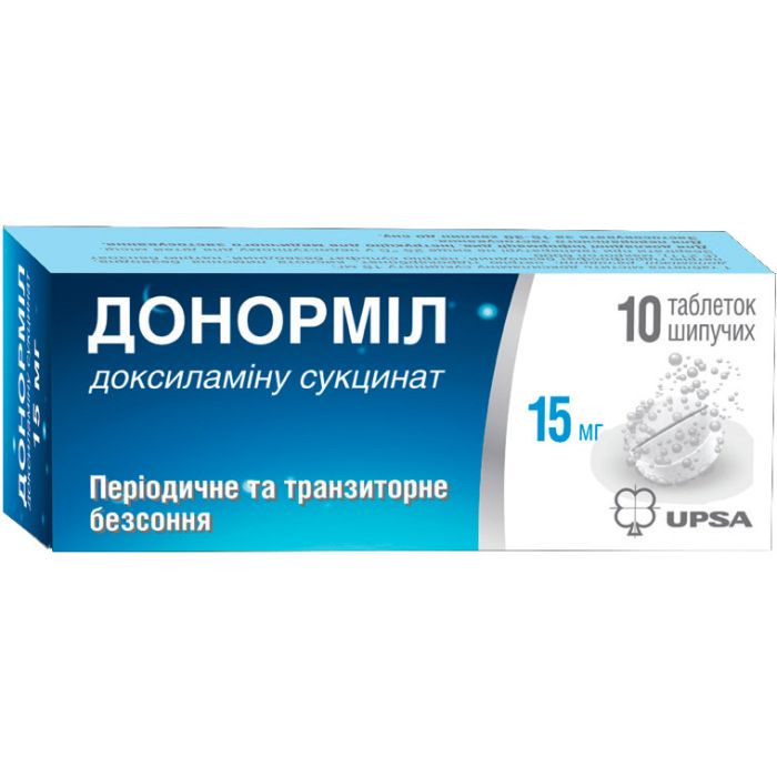 Донорміл 15 мг шипучі таблетки №10