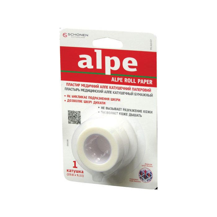 Лейкопластырь Alpe катушечный бумажный 2,5 см*9.1 м