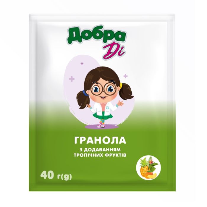 Гранола Добра Ді/Добрий Денчик тропічні фрукти 40 г