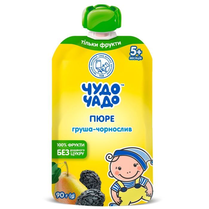 Пюре фруктовое Чудо-Чадо Груша-чернослив без сахара 90 г - фото №1 Пюре фруктовое Чудо-Чадо Груша-чернослив без сахара 90 г