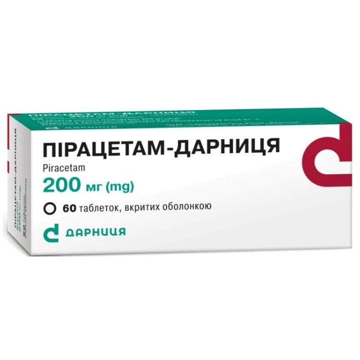 Пірацетам 200 мг таблетки №60