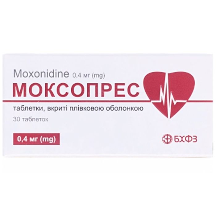 Моксопрес 0,4 мг таблетки №30