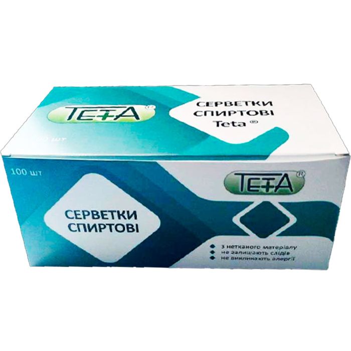 Салфетки спиртовые Тета 65 х 30 мм №100