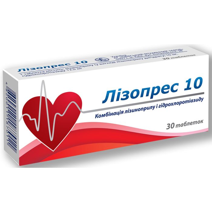 Лізопрес 10 мг таблетки №30