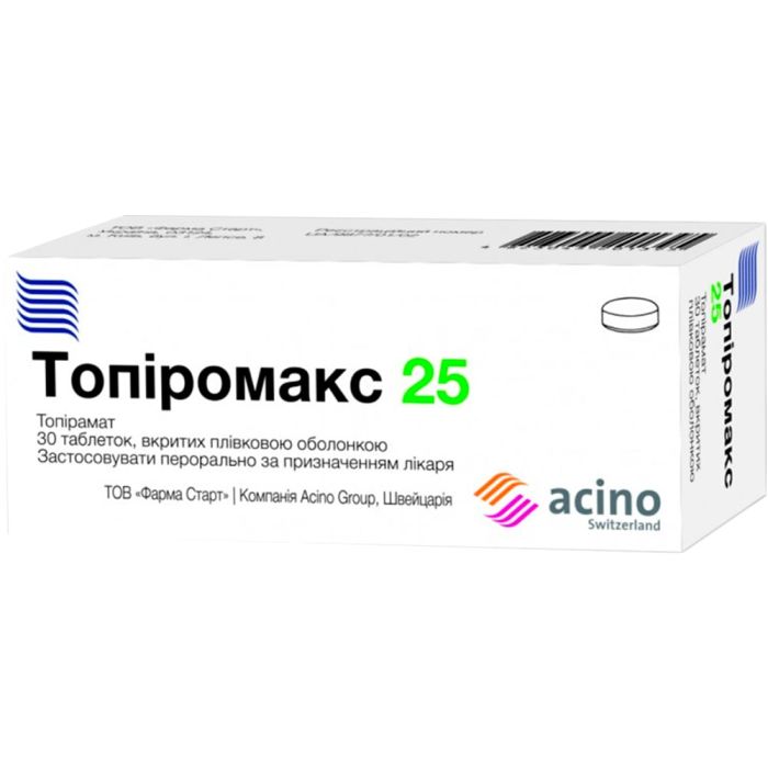 Топіромакс 25 мг таблетки №30
