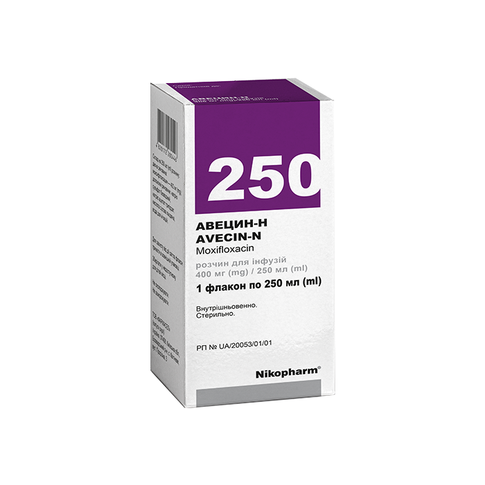 Авецин-Н раствор для инфузий по 400 мг/250 мл флакон №10