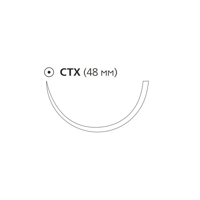 Шовный материал ПДС II размер USP 0 колющая усиленная игла 48 мм 1/2 круга длинная