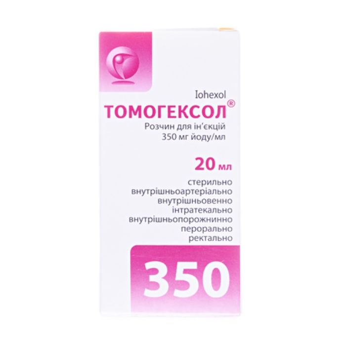 Томогексол розчин для ін'єкцій 350 мг йоду/мл флакон 20 мл №1