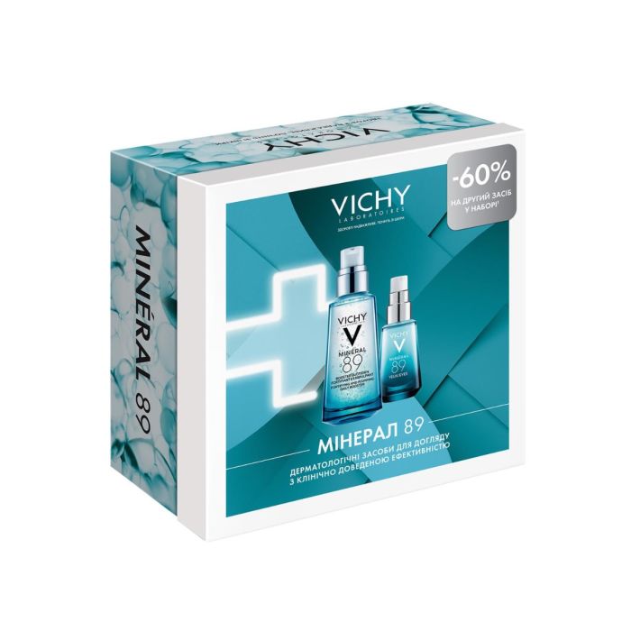 Набор Vichy (Виши) Mineral 89 (Гель-бустер увлажнение и усиление упругости кожи 50 мл + Гель увлажнение для кожи вокруг глаз 15 мл)